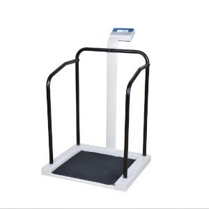Medical Scales: M701 Bariatric Medical Hand Rail Scale. TGA Approved. 300kg Capacity. Includes Height Rod.