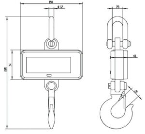 ES-R Digital Crane Scales Dimensions