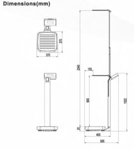 M301 Patient Weight Scales Dimensions
