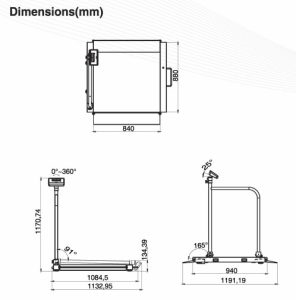 M503 Handrail Scales Dimensions