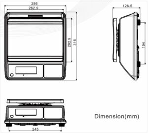 SW3 High Precision Table Scale Dimensions