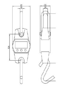 CR Series Digital Crane Hanging Scale Dimensions