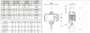 ES Series Digital Crane Scales Dimensions
